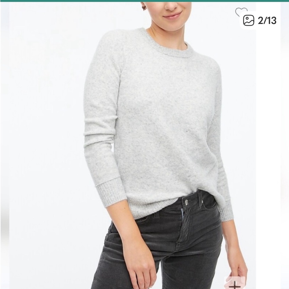 J. Crew Gray Women's Extra-Soft Crew Neck Sweater